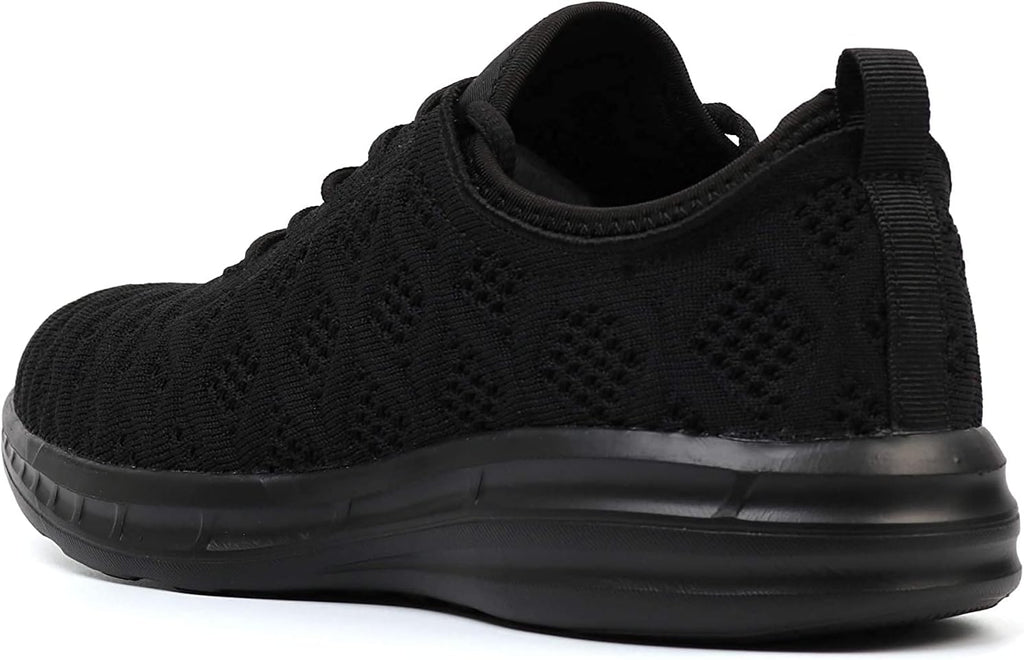 Women Tennis Shoes Lightweight for Ladies Basic Work Gym Jogging Walking Running Athletic Fashion Sneakers Zapatos Tenis Mujer All Black Size 10